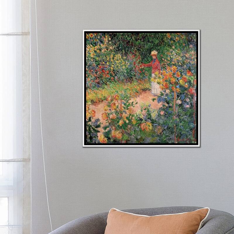 iCanvas "Garden at Giverny, 1895 " by Claude Framed Canvas Print